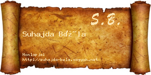 Suhajda Béla névjegykártya