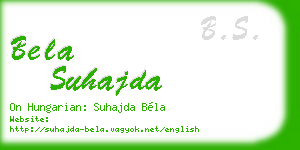 bela suhajda business card